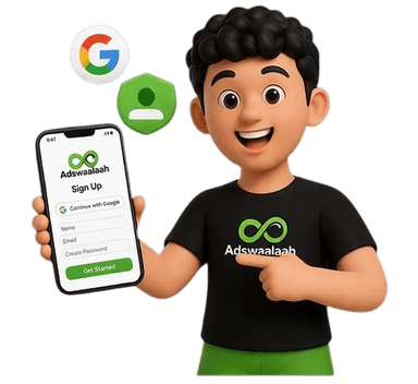 Sign up mascot